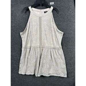 Torrid Atmosphere Lace Blouse Floral Womens Size 2X Tan Sleeveless